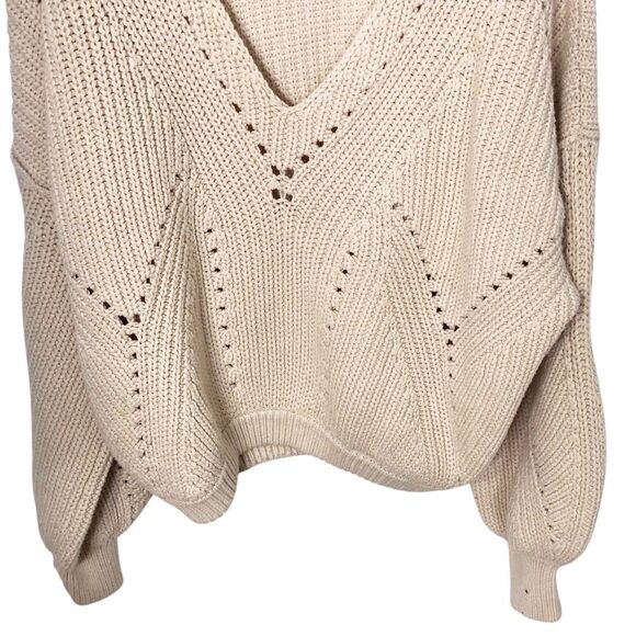 Free People All Day Long V Neck Knit Sweater Size Medium OB1059892 - Picture 7 of 12